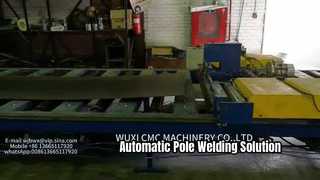macchina tagliatrice a misura per la produzione di pali della luce